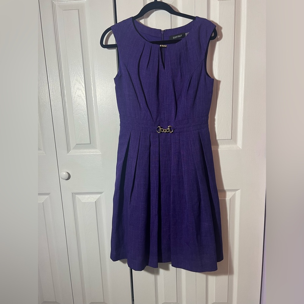 Ellen Tracy Purple Sleeveless Dress